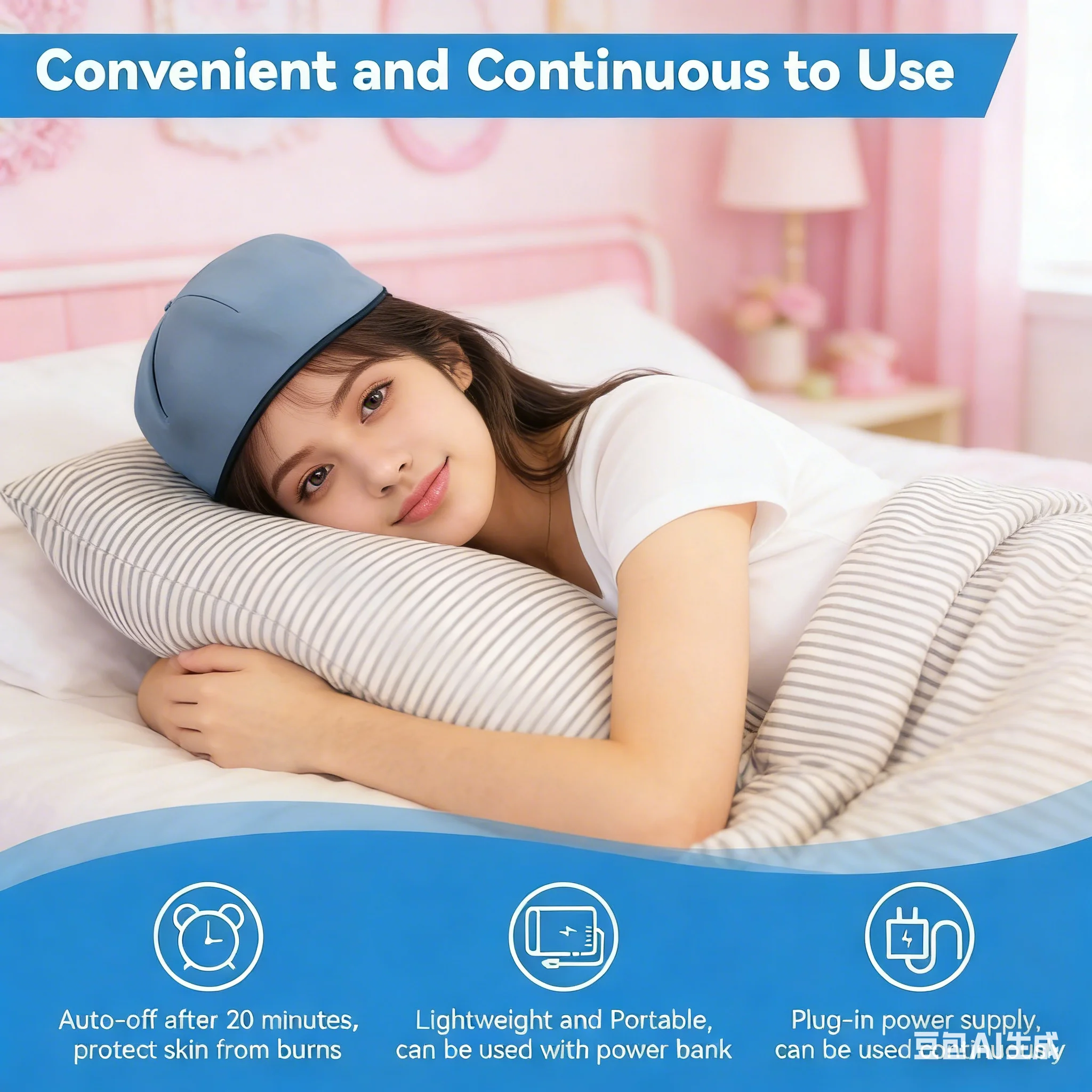 

Red light therapy hair growth laser cap, 660nm 850nm hair regeneration cap, scalp massage, stimulating hair growth, for home use