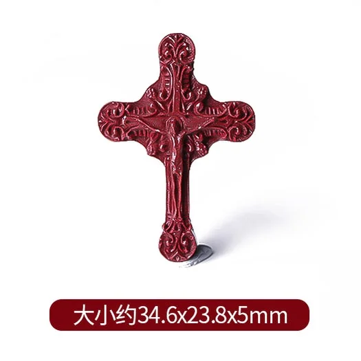 5A Natural Cinnabar Cross Crucifix Jesus Christ Necklace Pendant Zinnober Genuine Vermilion DIY Jewelry Material