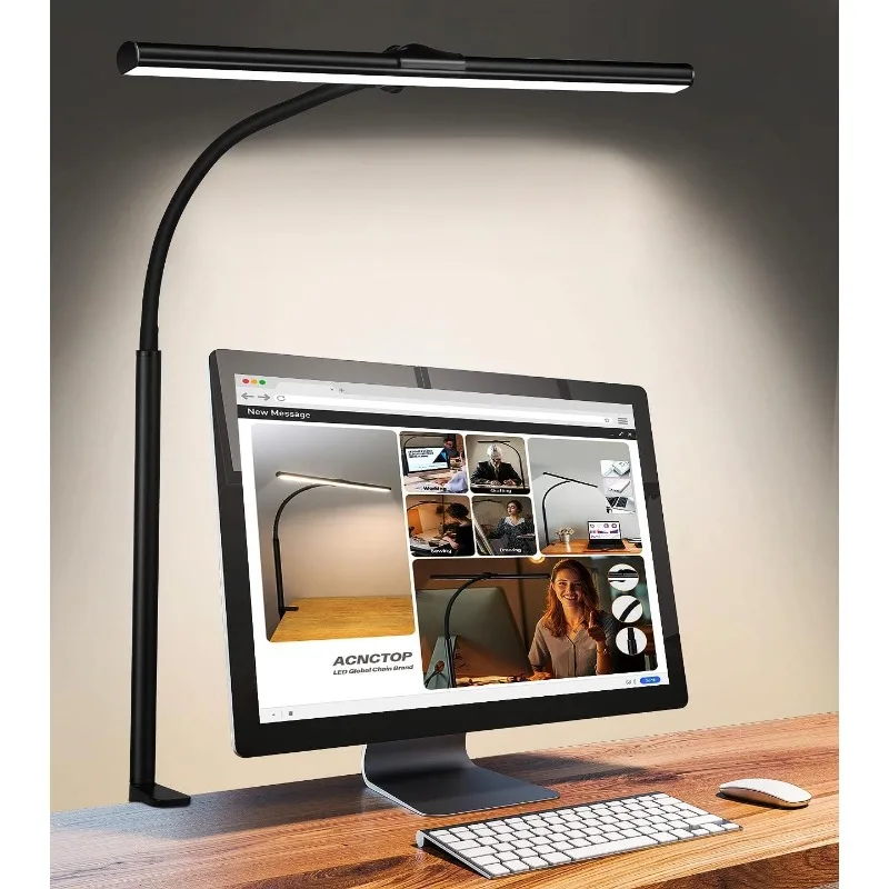 

ACNCTOP Desk Lamp for Office Home - Eye-Caring Architect Task Lamp 25 Lighting Modes Adjustable LED Desk Lamp Flexible Gooseneck