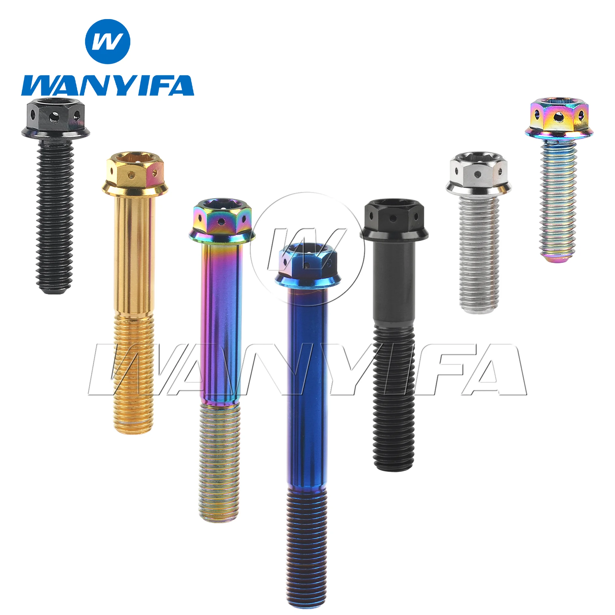 

Wanyifa Titanium Bolts Flange Hex M6/M8 (10-60mm Length, 1.0/1.25mm Pitch) for Motorcycle Disc Brake System Upgrades Inner