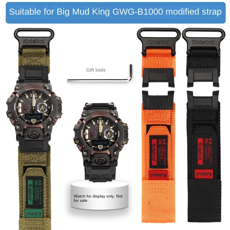 High quality nylon fabric strap for Casio G-SHOCK 5713 GWG-B1000-1A third generation modified watchband men outdoor bracelet