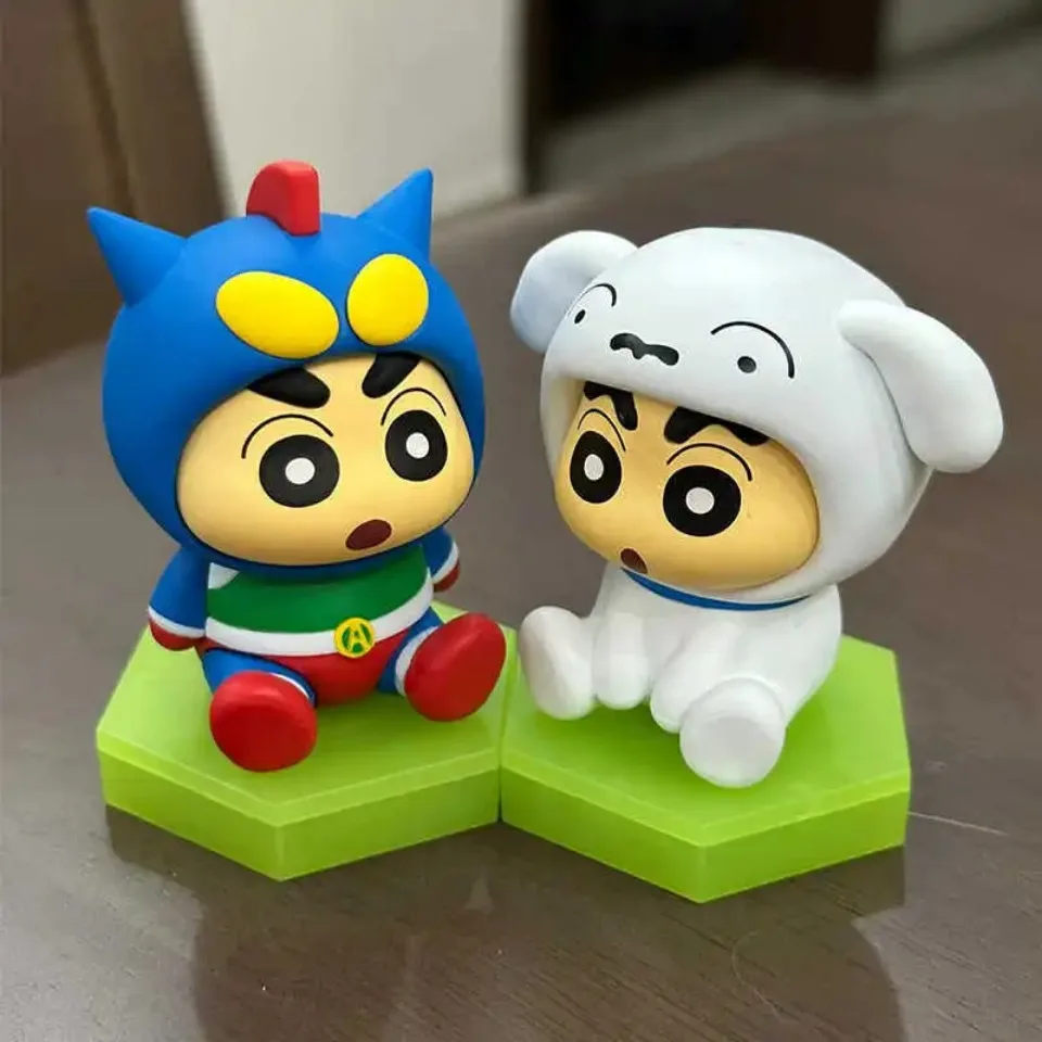 MINISO Crayon Shin Chan กล่องตาบอด Handmade Renovation Series ไข่อาหารเกม Dynamic Light Wave แฟชั่นกล่องตาบอด Handmad ของเล่นน่ารัก