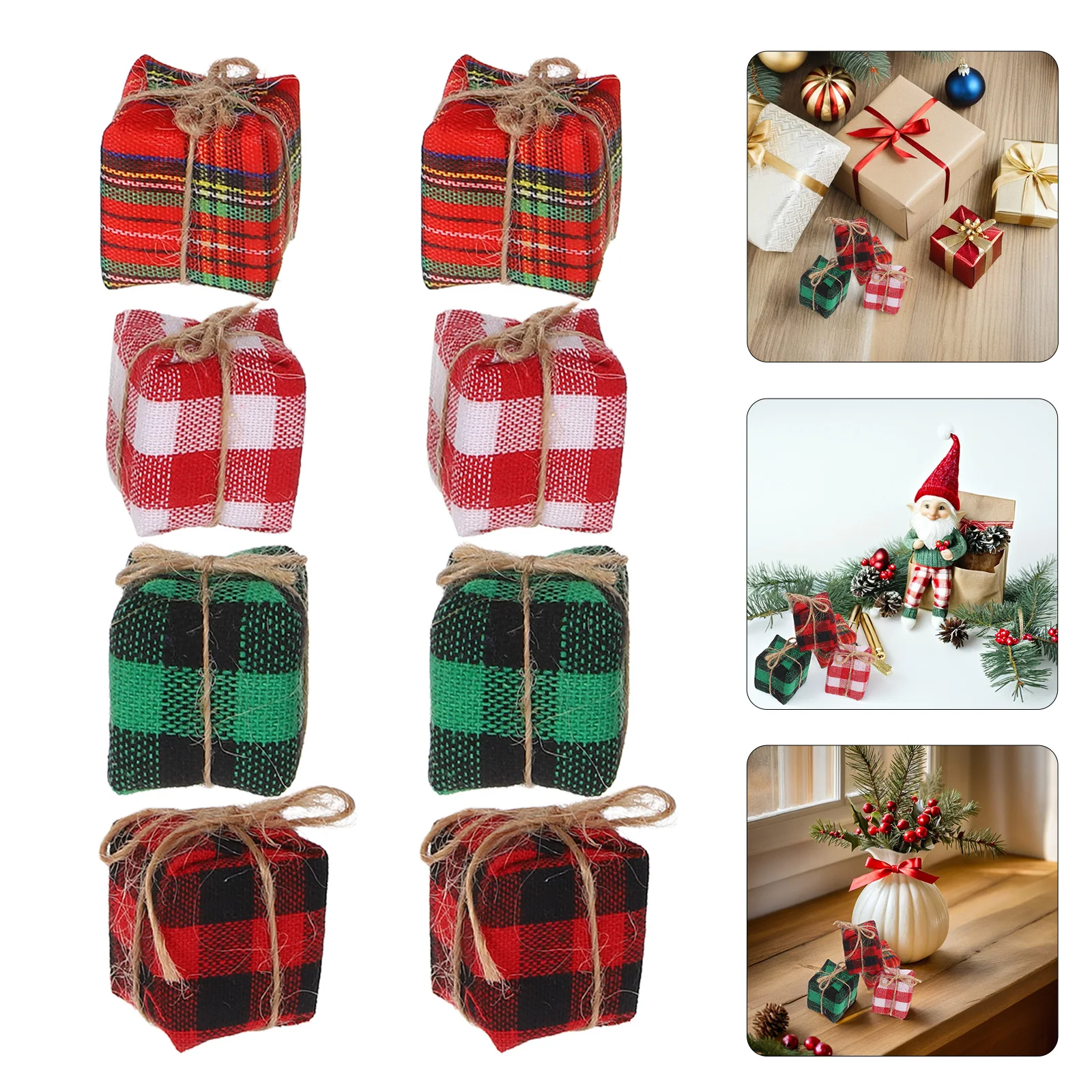 

24 Pcs Christmas Tree Mini Gift Boxes Ornaments The Table Centerpiece Decoration Foam DIY Xmas Pendant