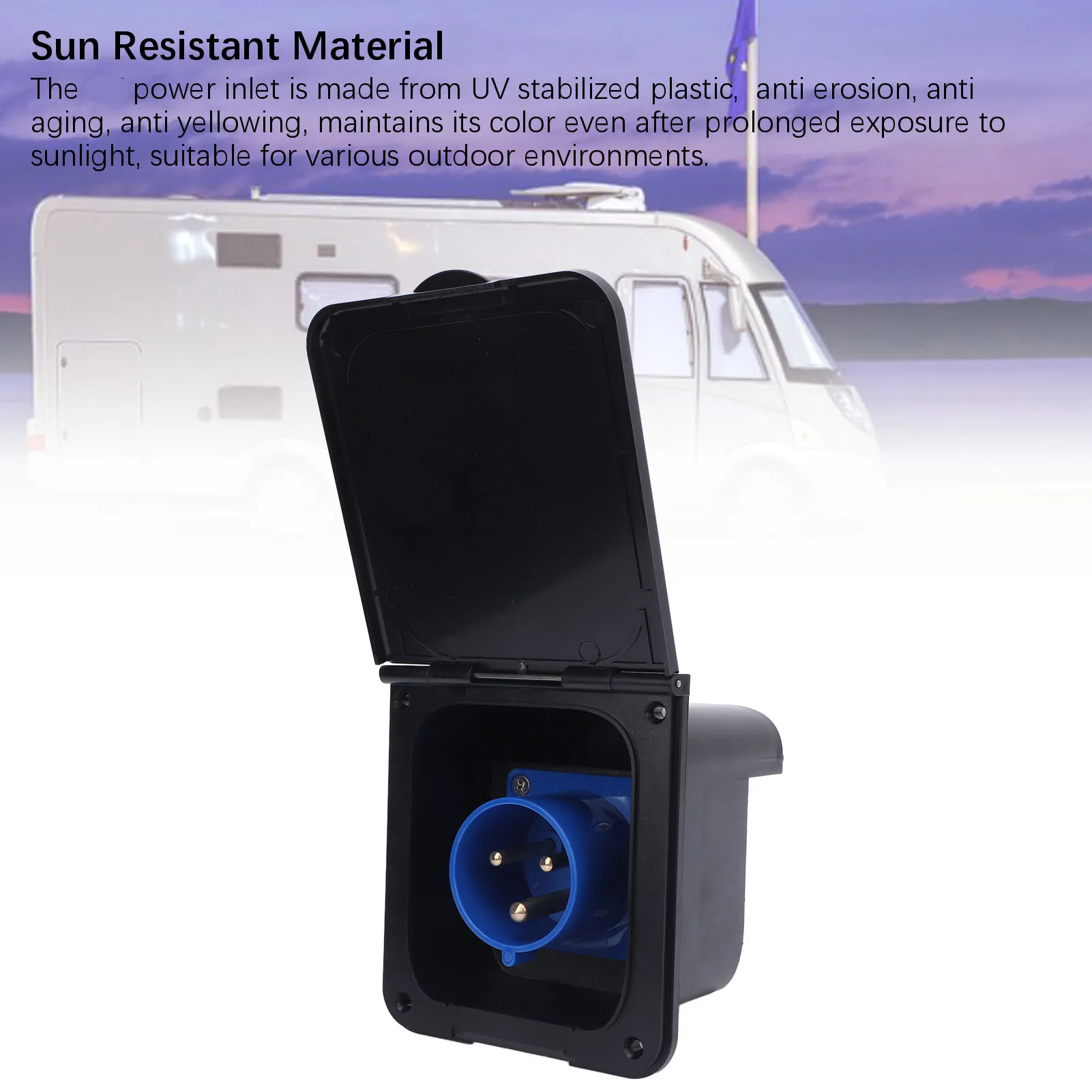 

Shore Power Inlet RV Power Inlet Socket 3 Pin 32A Flush Mount Water Resistant Shore Power Receptacle for Motorhome Trailer