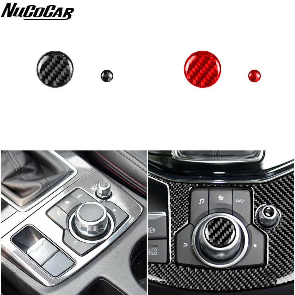 For Mazda CX-5 CX5 2017-2024 Carbon Fiber Centre console multimedia rotary panel Car Accessories Interior Decorative Stickers