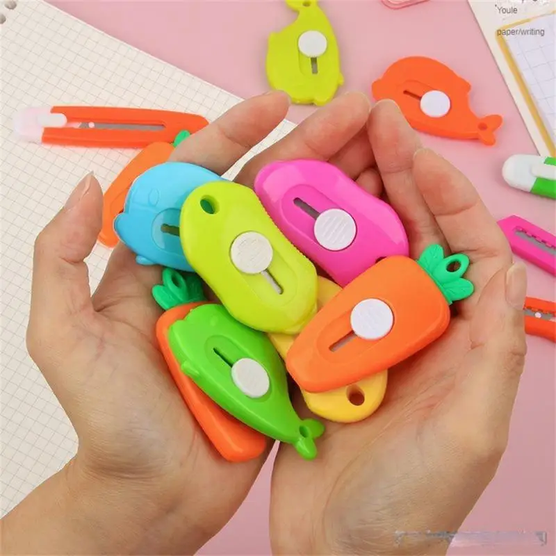 Household Portable Color Mini Box Opening Knife Stationery Small Portable Carrot Art Knife Small Knife For Unpacking Special Kn