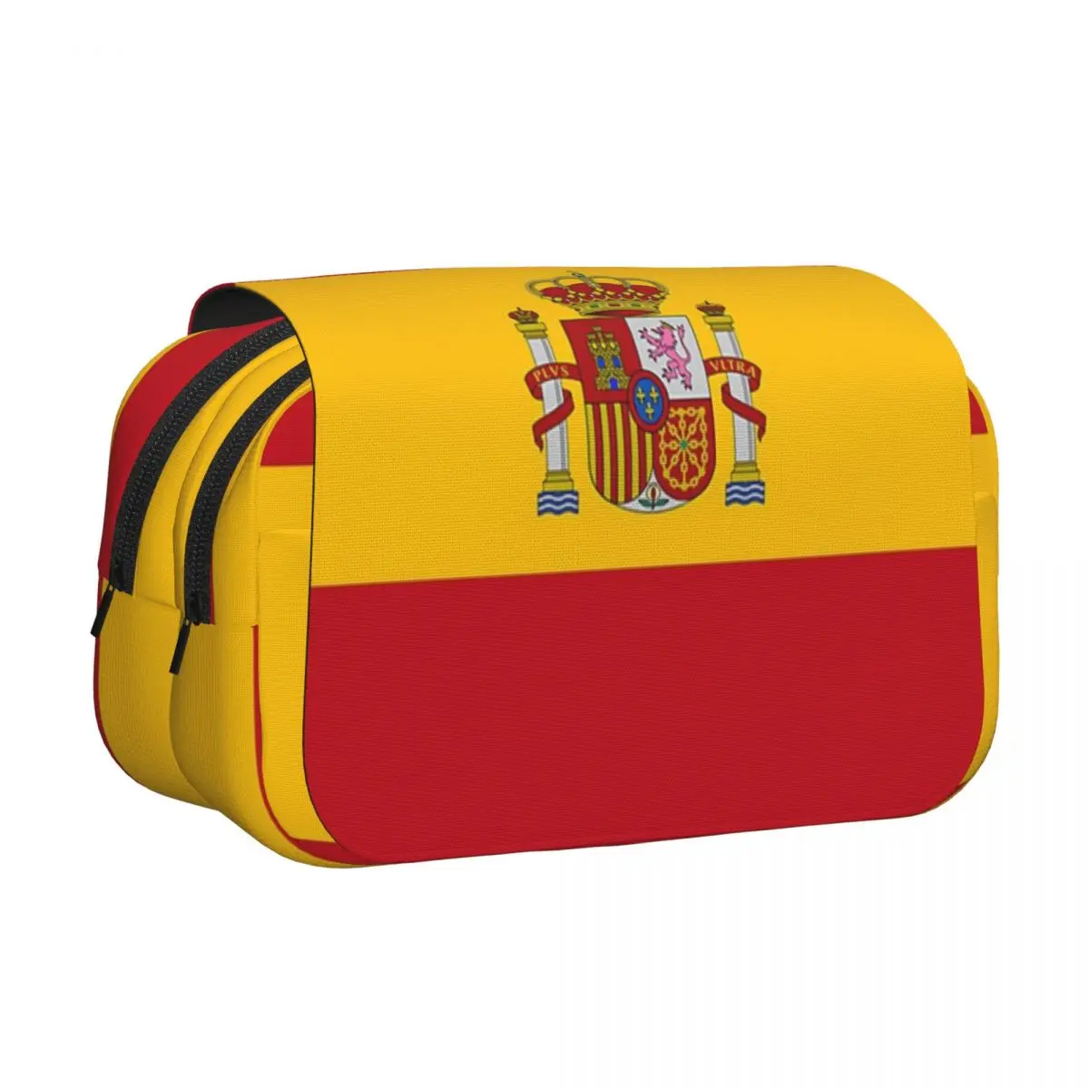 Spain Flag Pencil Case Pen Holder Hard Shell Leather Large Capacity Pen Box Pencil Bag for Students School