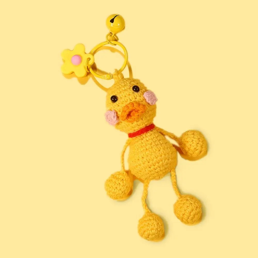 Rabbit Duck Cartoon Keychains Keys Bag Pendant Handmade Knitted Frog Doll Cute Cartoon Bag Decor