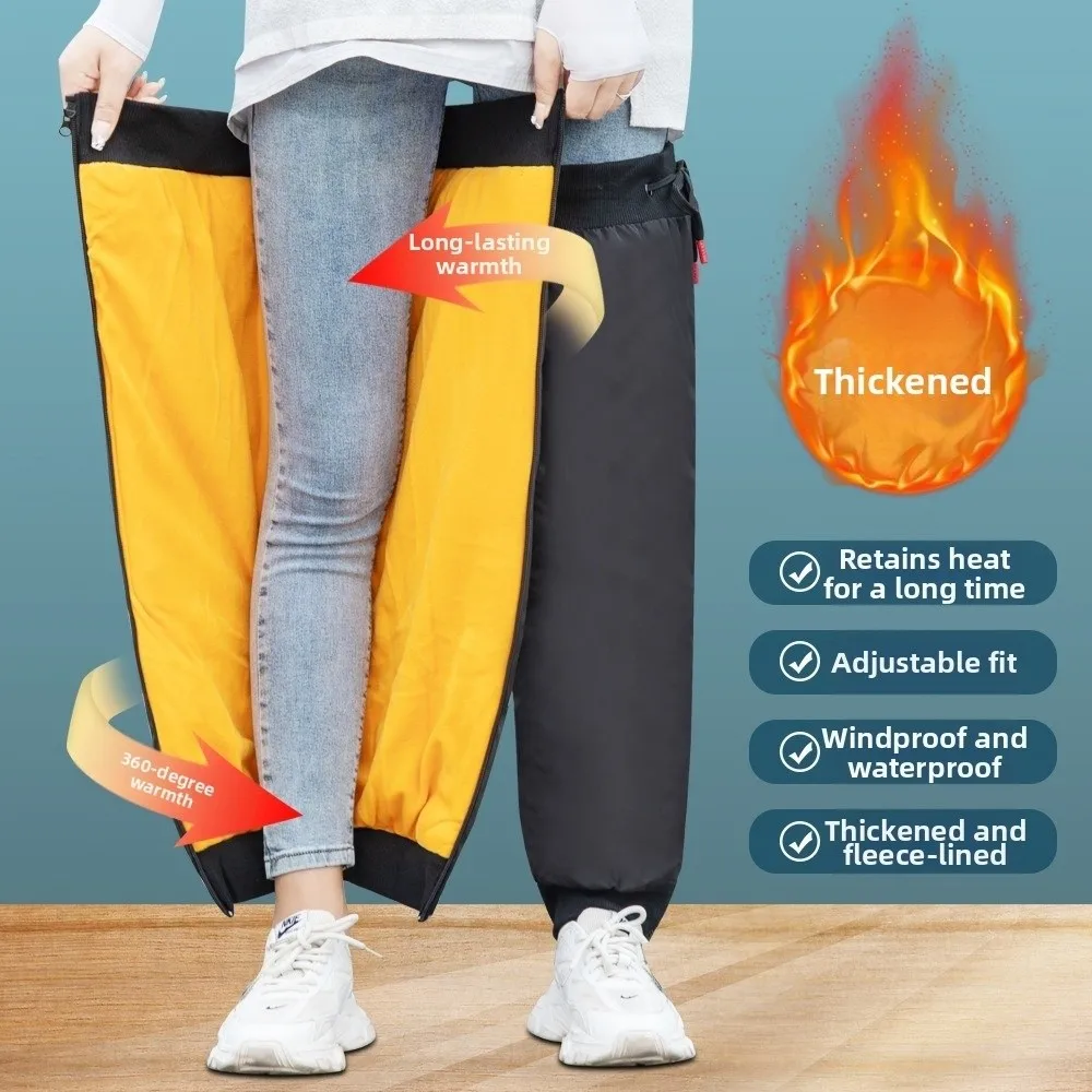 

70CM Winter Extended Motorcycle Knee Pads Thicken Cotton Velvet Cycling Leg Warmer Anti-slip Protection From Cold