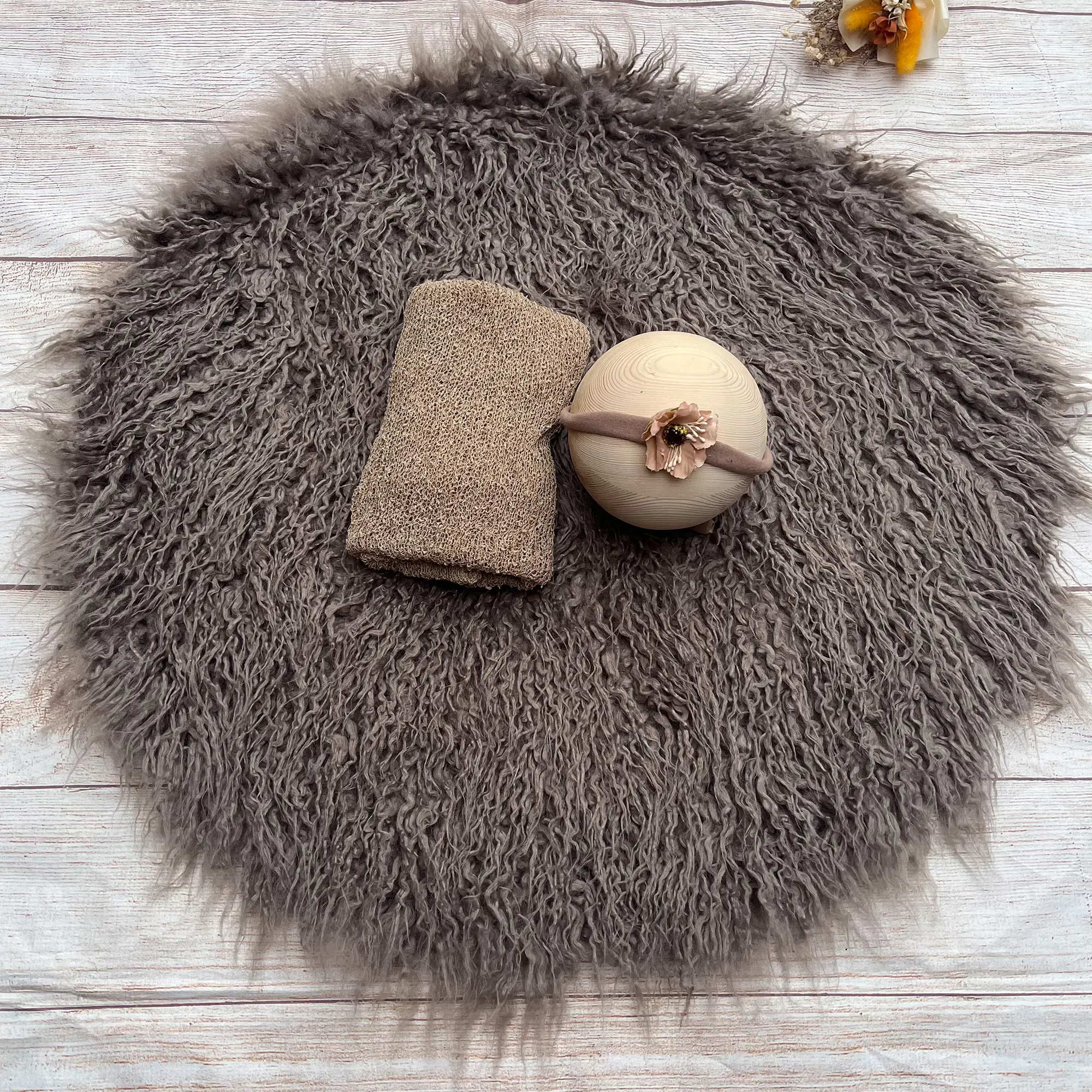 Don&Judy Soft Infant Baby Square Heart Faux Fur Blanket Background Photo Shooting Set Newborn Photography Props Accessories 2023