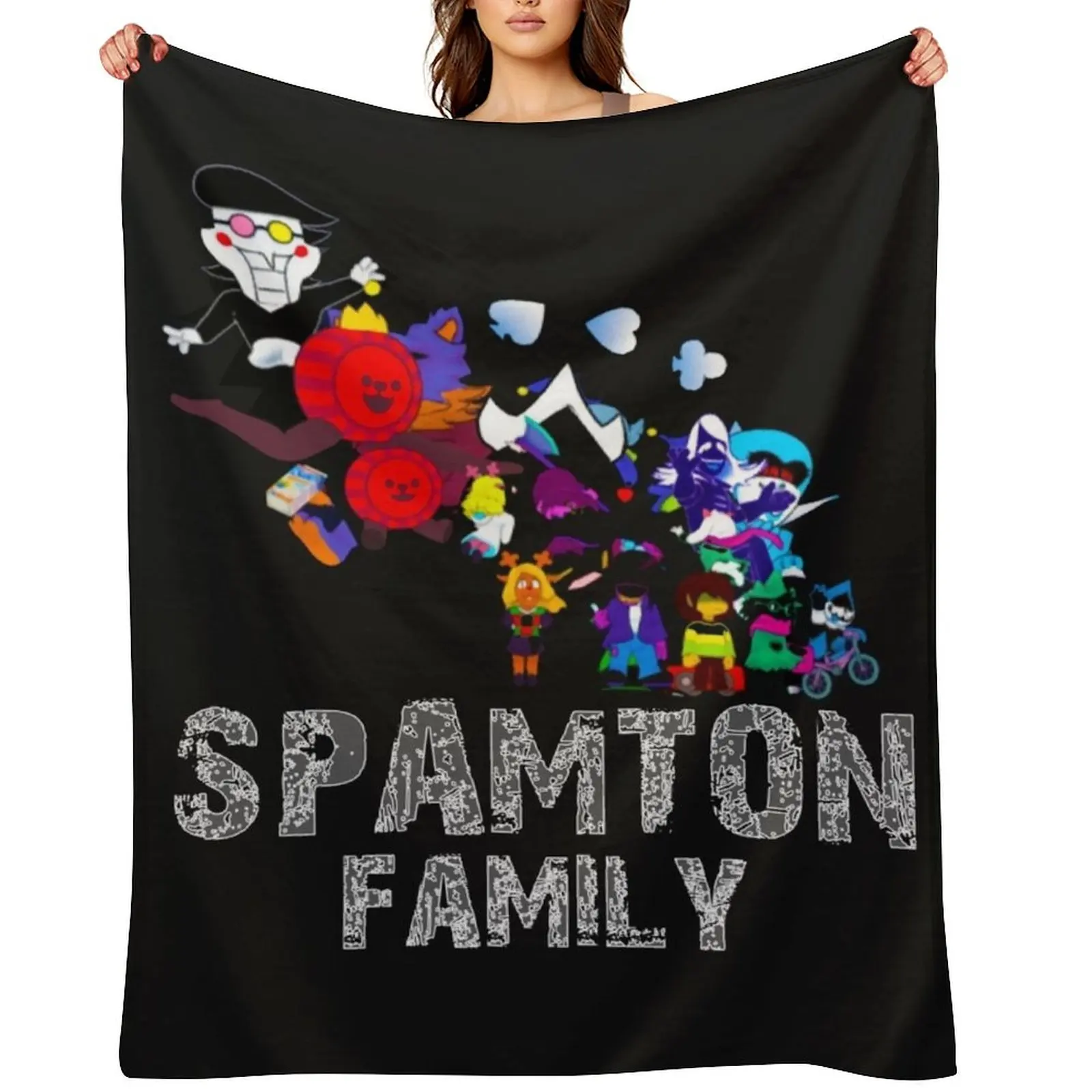 

spamton family Shirt spamton family Throw Blanket Weighted Large Loose Blankets