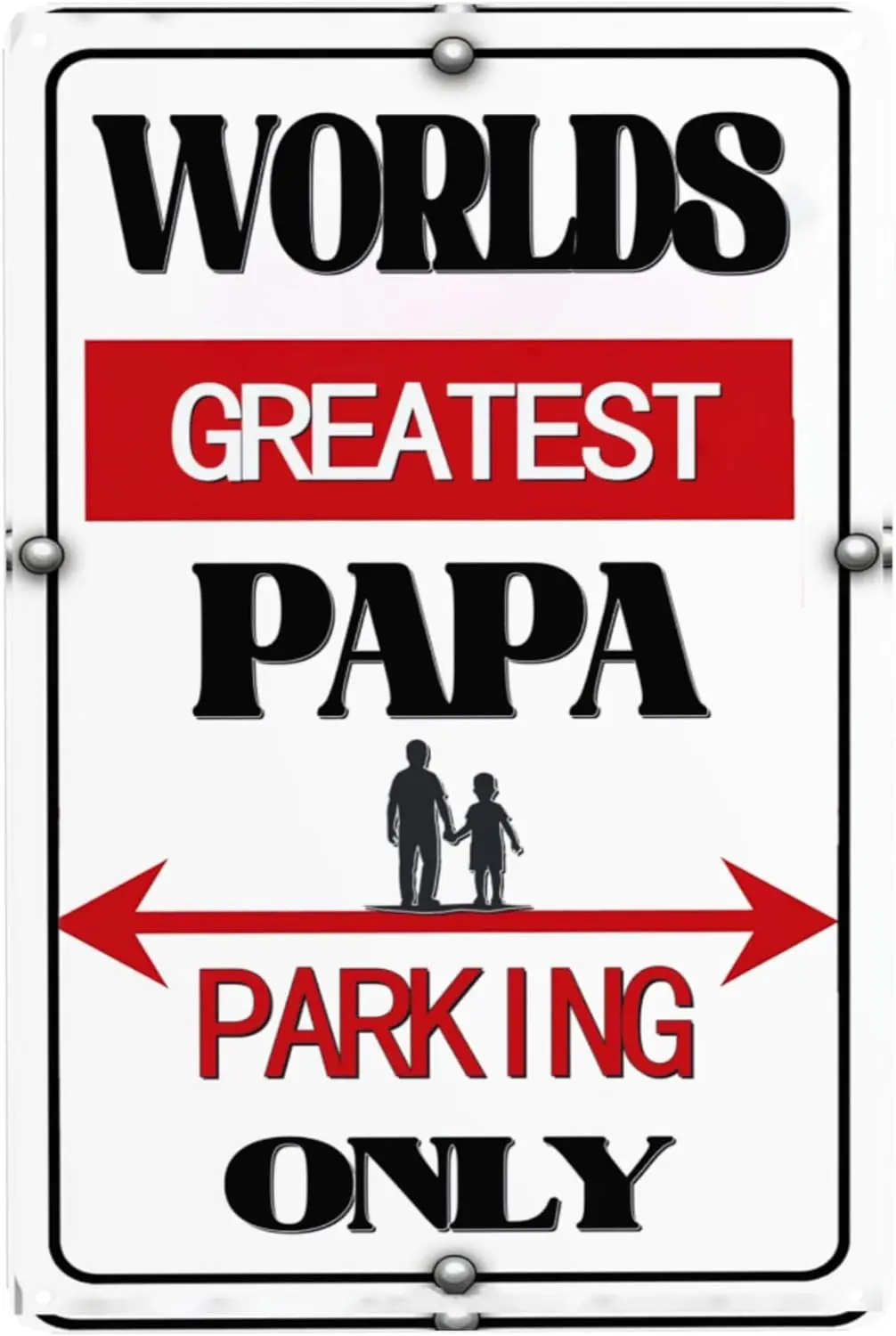 Decor 8''x12'' Vintage Metal tin Sign World's Greatest Papa Parking Only Sign Exterior Home Cave Garage bar 