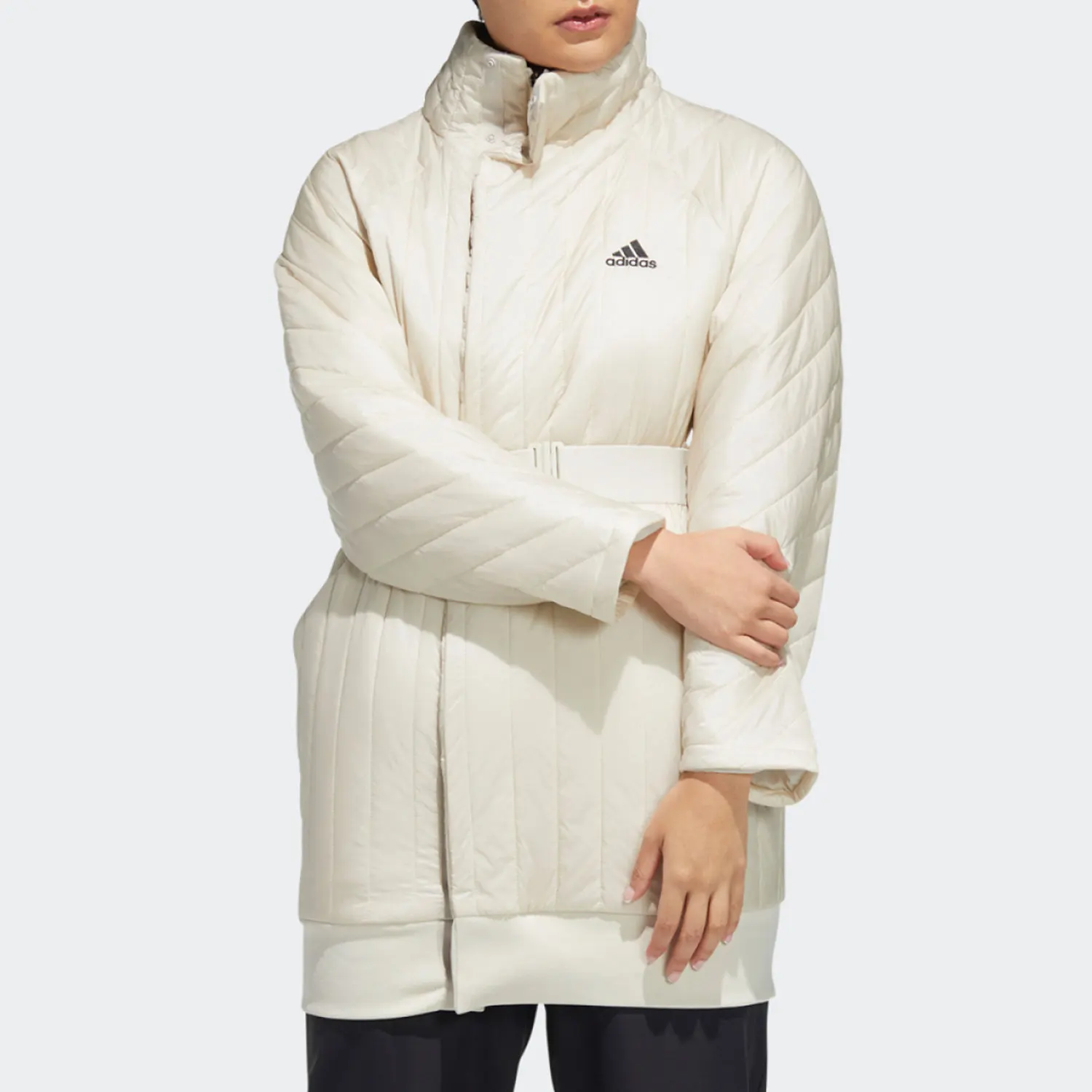 Adidas genuine MET Excite women's sports waist cinched warm jacket HF0039