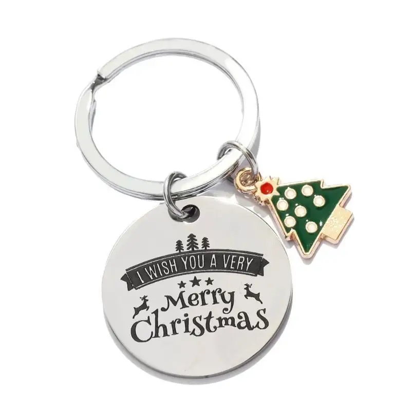 

E8BD Christmas Keyring Chain Festive Keychain Gift for Boyfriend Girlfriend Him Her Present