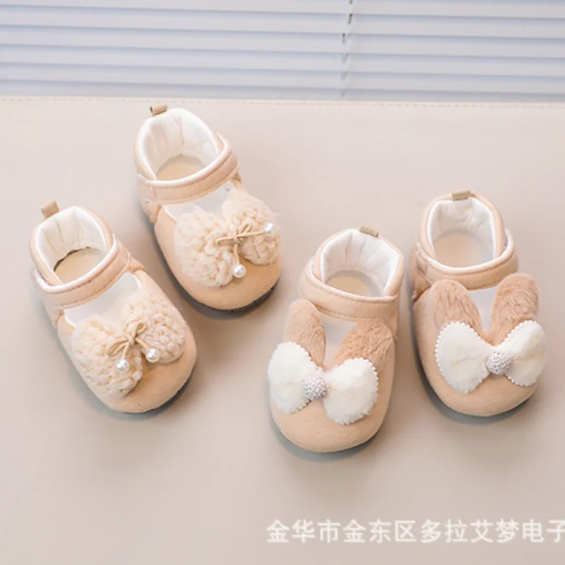 Primavera e autunno bambino carino fiocco principessa moda ragazze suola morbida comode scarpe da bambino traspiranti