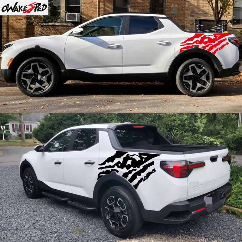 

2 шт., гоночный спортивный тотем, графический для Hyundai Santa Cruz, пикап, кузов автомобиля, задняя кровать, боковые наклейки, аксессуары для автотюнинга