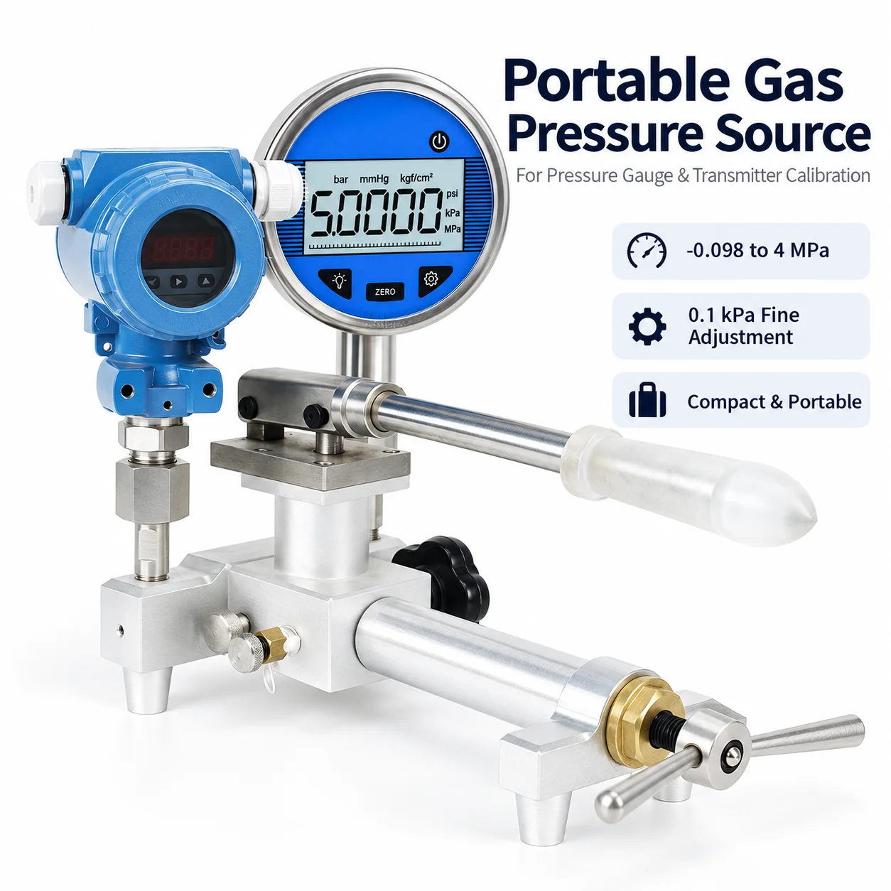 AOLIVIYA 2.5/6 Mpa Portable Gas Pressure Calibrator Precision Digital Pressure Detector Laboratory Pressure Pump