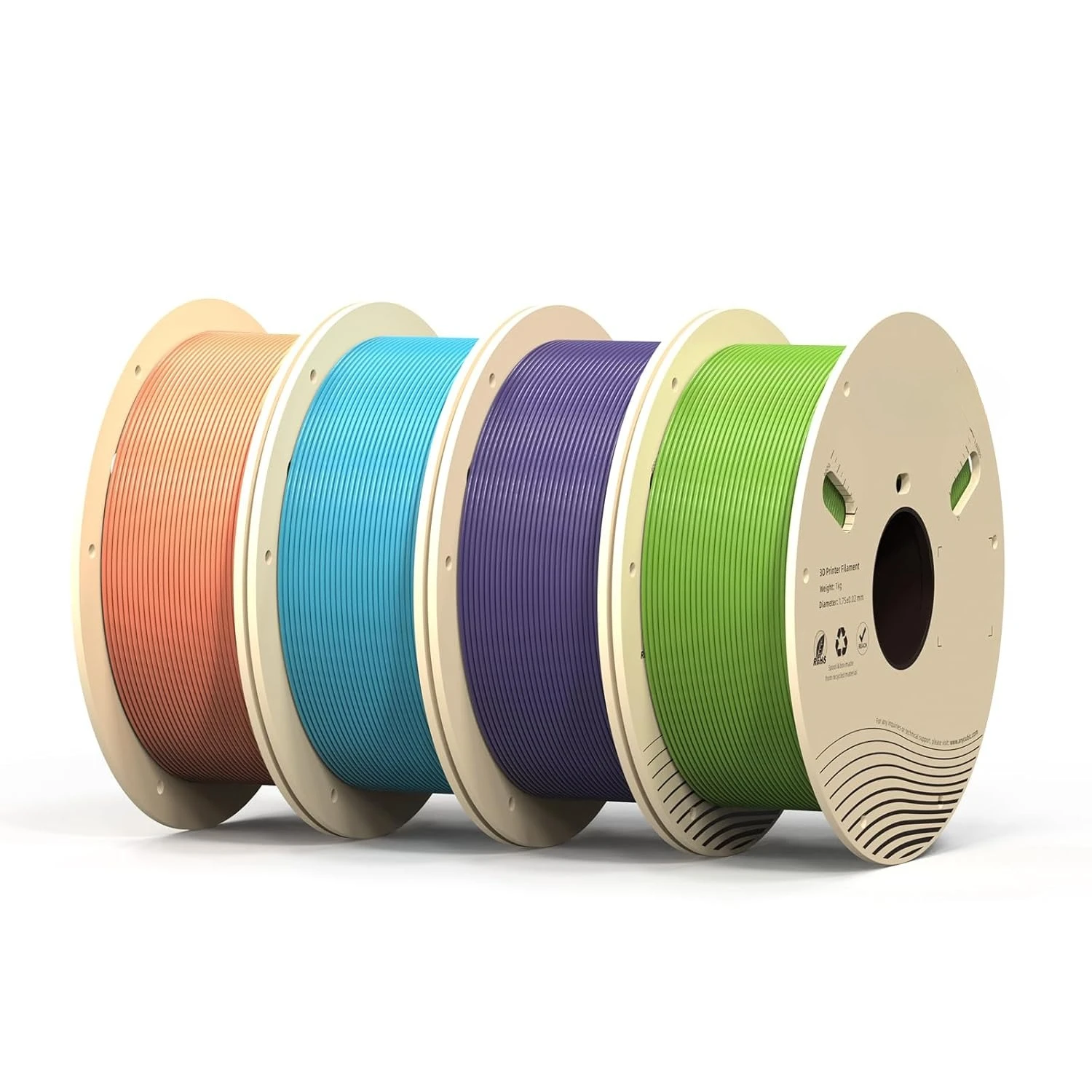 

PLA 3D Printer Filament Bundle, RFID PLA Filament, 1.75mm Dimensional Accuracy +/- 0.02mm, 1KG Spool, 4KG, Peach Pink