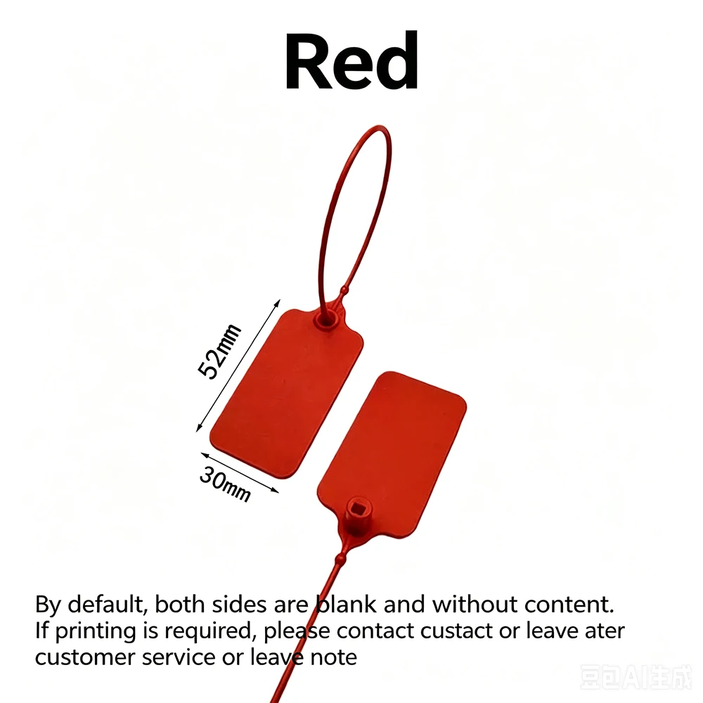 100 Stück personalisierte Kleidungsetiketten, individuelle Kunststoff-Sicherheitssiegel, bedruckte Etiketten für Kleidung, Schuhe, Taschen, Produkte, Logo, Geschenketiketten, 220 mm – Detail 5