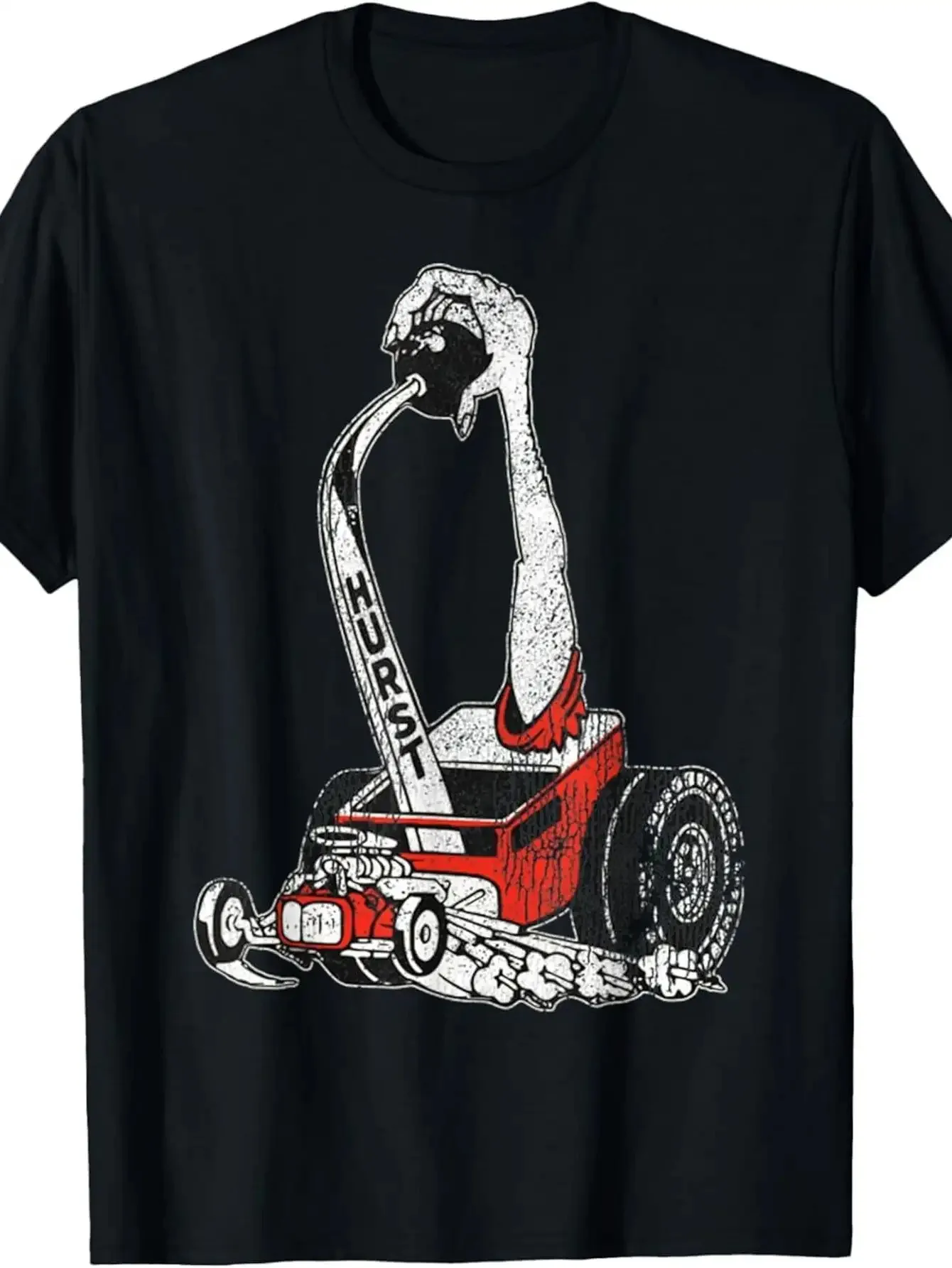 Vintage Hurst Racer Meme Retro Racing Car Graphic T-Shirt 100% Cotton O-Neck Short Sleeve Summer Casual Mens T-shirt Streetwear