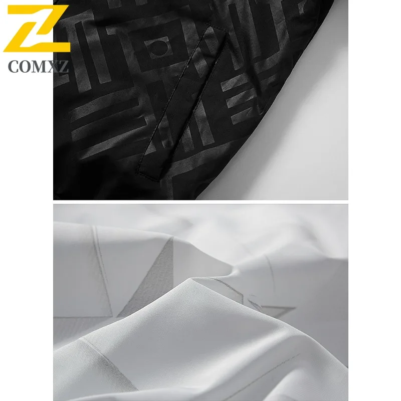 COMXZ 2025 Men Coat Spring Autumn 2023 New Trendy Casual Shirt Knit Cotton Thick Clothes Mens Wear Autumn Two Sides Wear Jacket