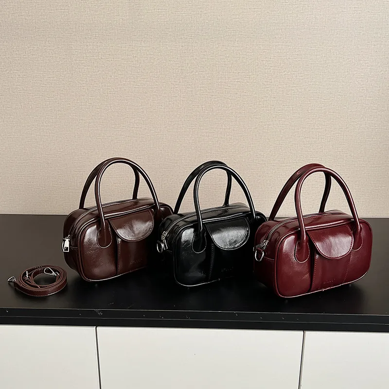 حقيبة يد جديدة على شكل وسادة لعام 2025 للنساء، حقيبة كتف كروس من الجلد الطبيعي متعددة الاتجاهات، محفظة أنيقة ذات سعة كبيرة #1