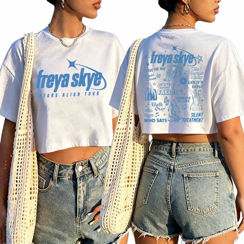 Freya Skye Stars Align Tour 2026 Shirt Women O-Neck Short Sleeves Crop Tops T-shirt