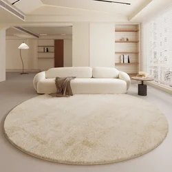 Cream Style Round Living Room Large Area Carpet Sofa High End Swivel Chair Carpets Bedroom Nonslip Stain Resistant Simple Rug