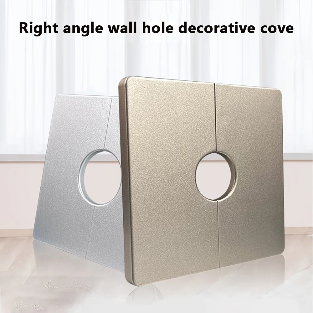 3pcs 8.6cm Wall Split Flange Square Escutcheon Plate Water Pipe Wall Covers Reserved Drill Hole Panel Decor for Wires Faucets Pi