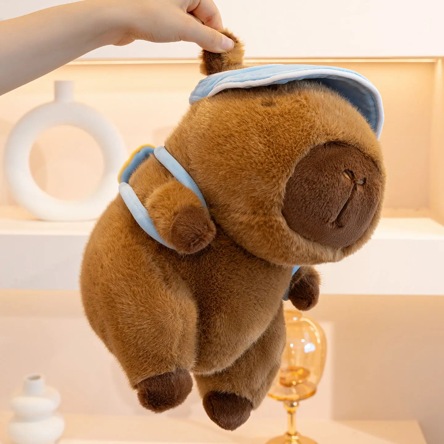 22/30cm dos desenhos animados diversão verão esportes capivara boneca de pelúcia sorvete coco natação futebol mochila capivara brinquedo de pelúcia decoração para casa