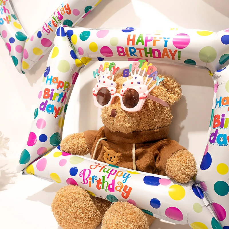 Birthday Graduation Dots Photo Frame Aluminum Film Balloon Party Graduation Ceremony New Year's Eve Photo Prop view 3