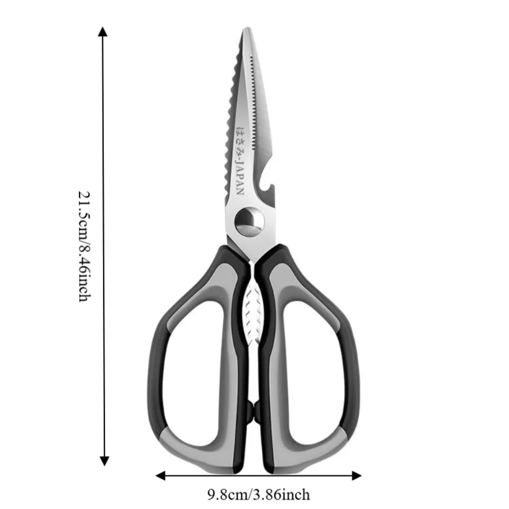 Heavy-duty Stainless Steel Chicken Bone Scissor Ergonomic Handle Sharp Barbecue Shears Corrision-resistant Bottle Opener Fish