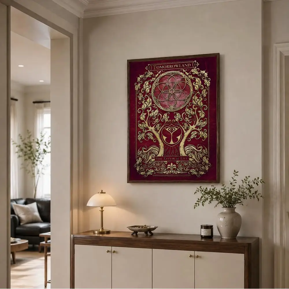 Vibrant Music Festival T-Tomorrowland Poster Wall Decor for Young Collectors, Indoor and Outdoor Decor