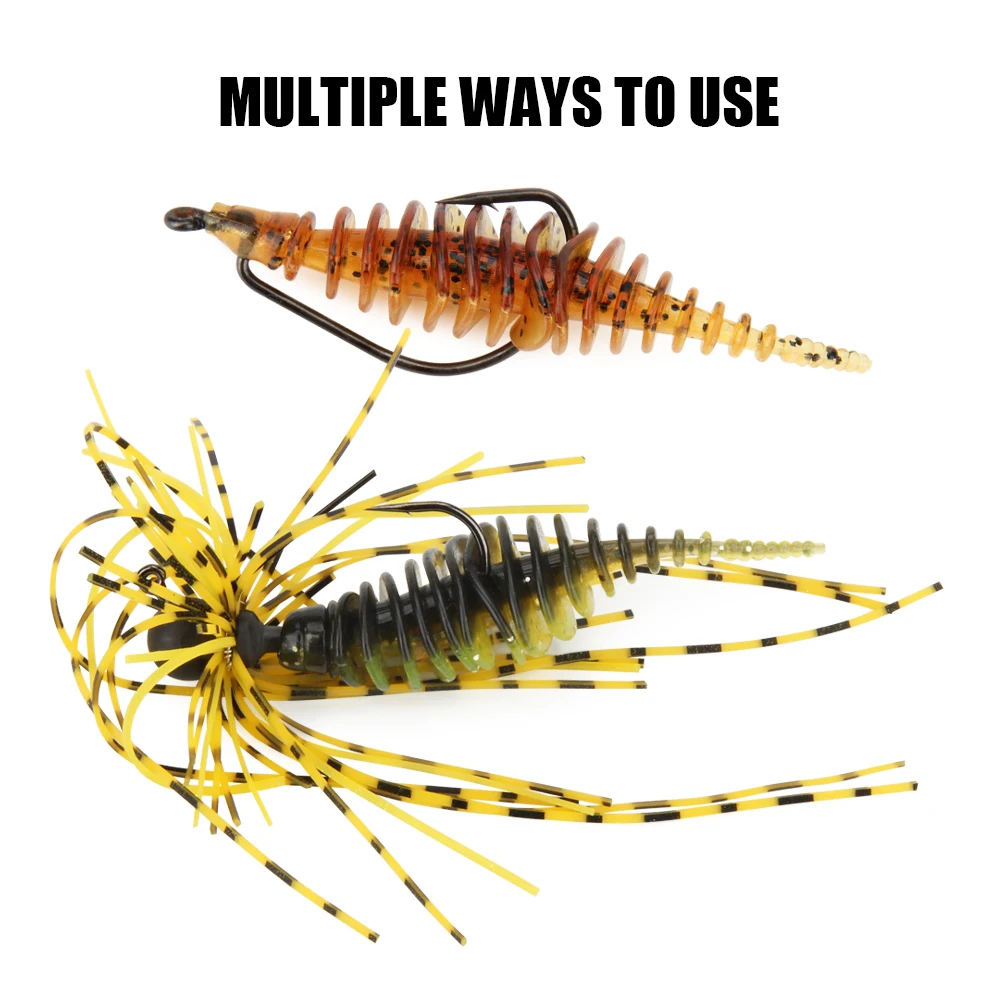 طعوم دودة من السيليكون الناعم ، طُعم صناعي للبايك ، الباس ، سمك السلمون المرقط ، سمك السلمون المرقط ، دودة ، طُعم سباحة ، تلاعب ، 3 ، 5 ، 3 ، خشب 6 ، 10 #5