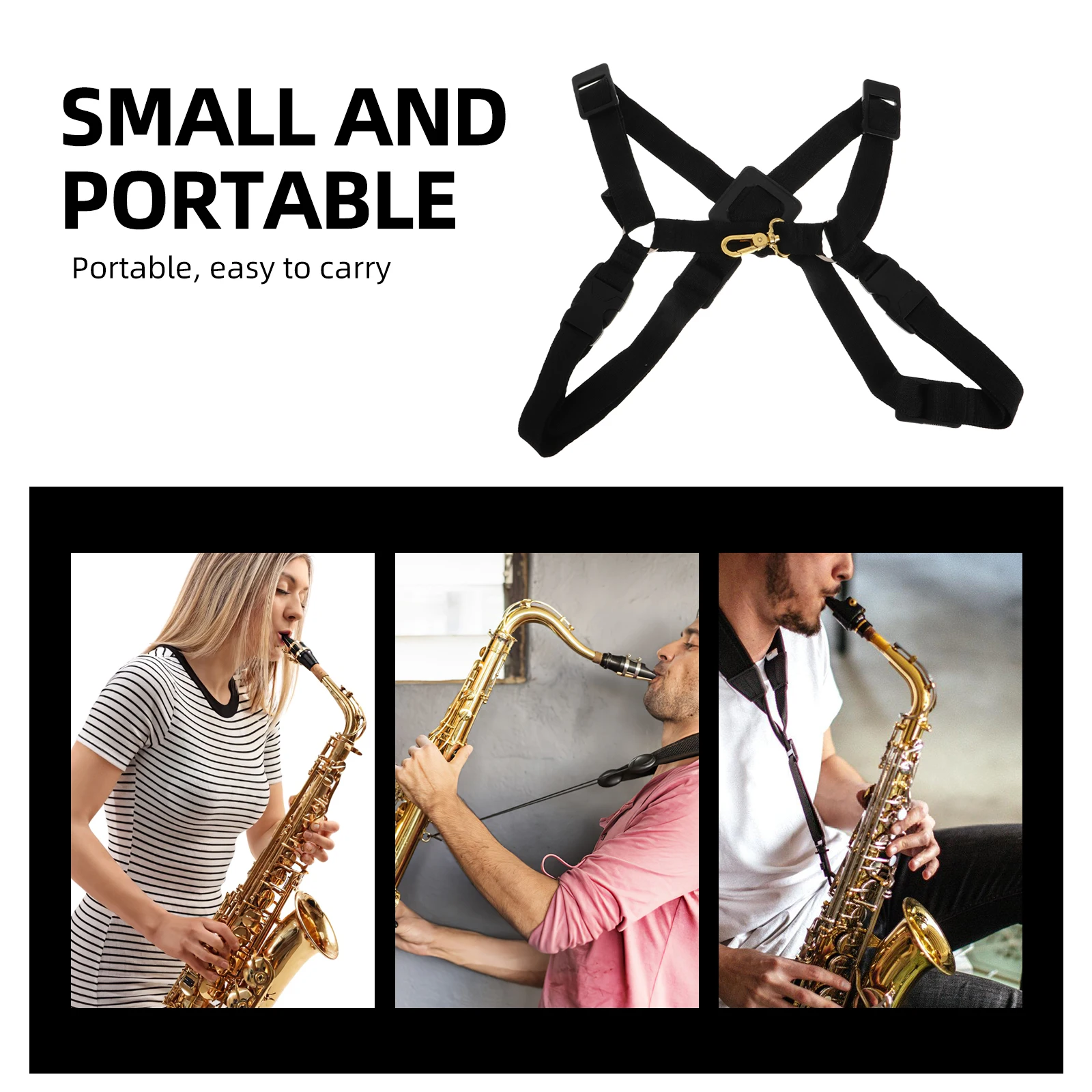 

Saxophone Strap Carrying Harness Adjustable Support Hanging Neck Accessory Cloth Shoulder