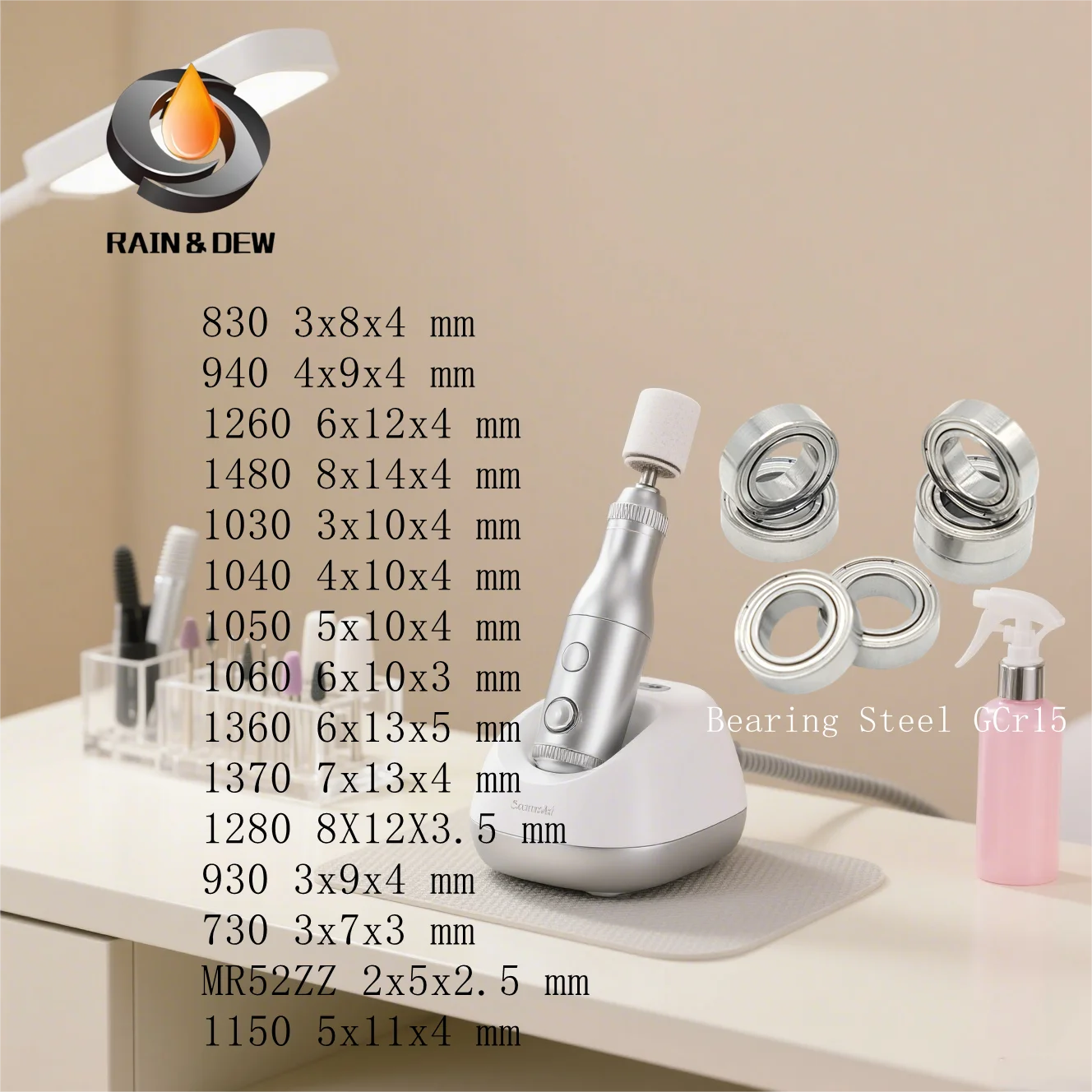 10Pcs Naill Drill For Strong Handpiece Bearing 730 683ZZ ABEC-9 Tips Bearing 3X7X3 mm High Speed Precision For Nail Polisher