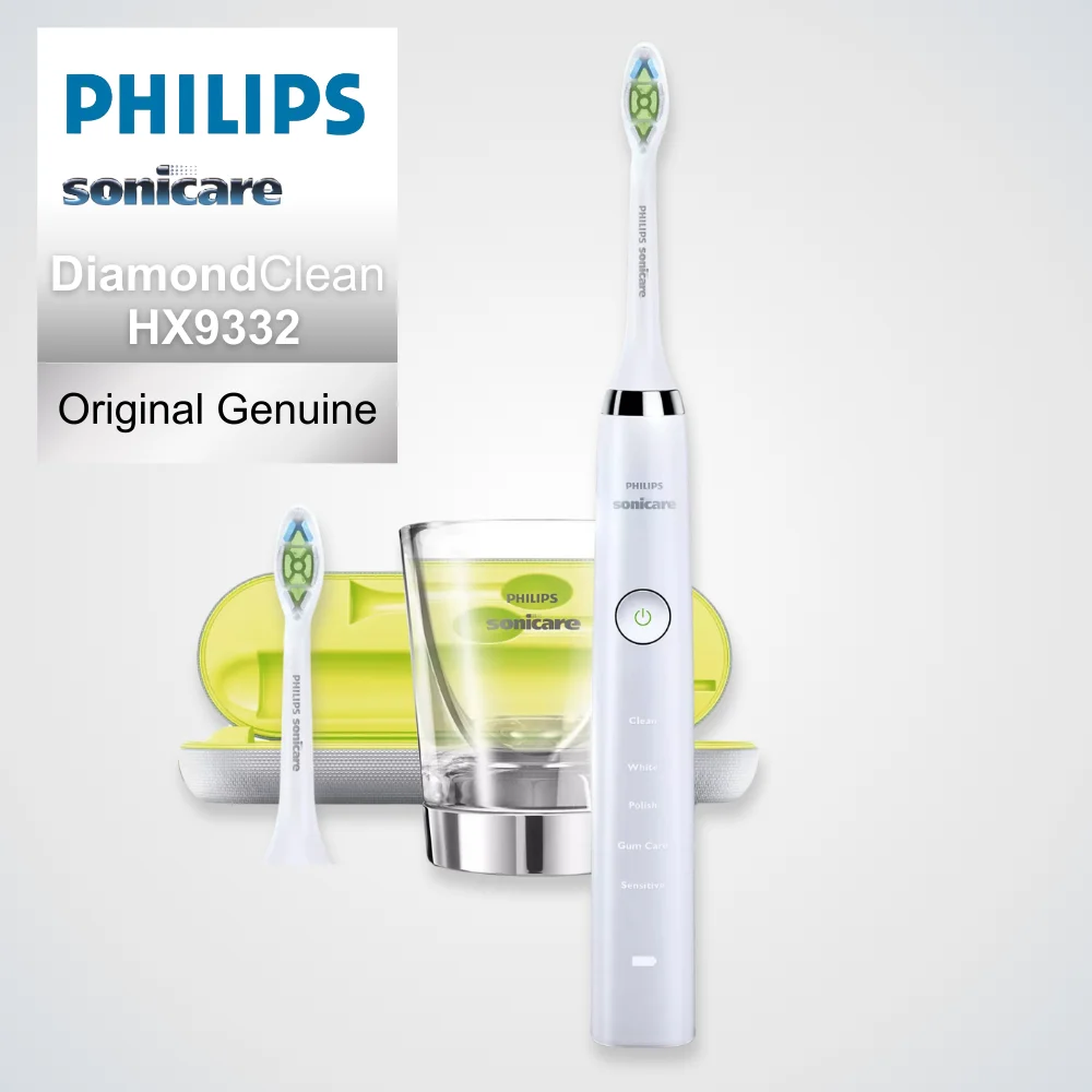 Philips Sonicare DiamondClean HX9332 Electric Toothbrush Set for Oral Care, with Travel Case