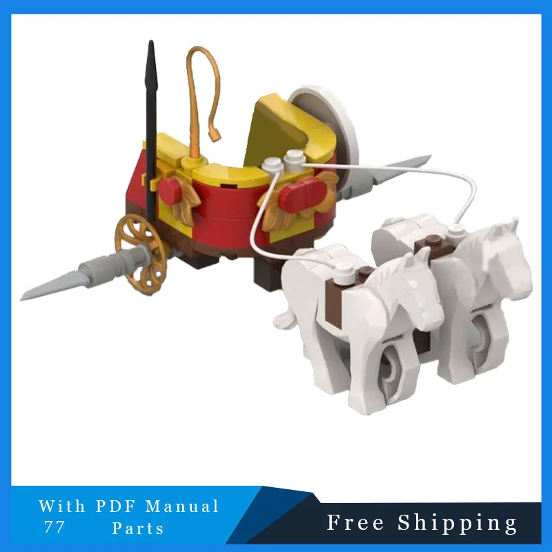 77-teile mittelalterliche Retro-Streichwagen modulare Modellbausteine Bildung DIY Montage Ziegel Spielzeug Kinder kreative Geburtstagsgeschenke