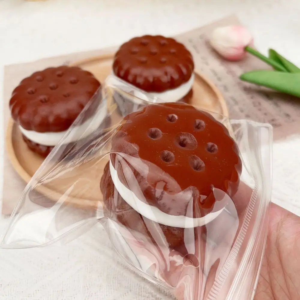 Simulação de comida lenta subindo pão pegajoso macio criativo lento rebote brinquedo ins bonito biscoito de chocolate espremer brinquedo crianças presente