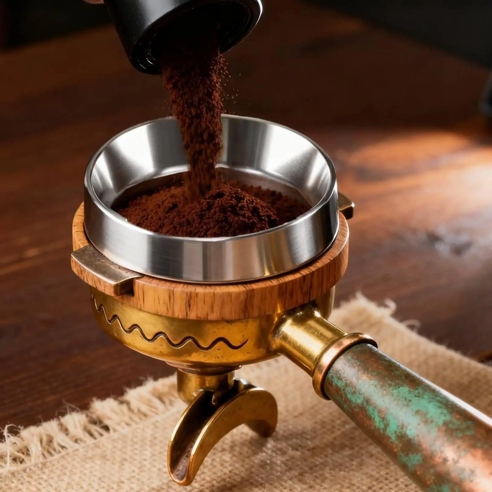 Aluminum Magnetic Coffee Grounds Holder Universal Measuring Funnel for Consistent Coffee Brewing Experience