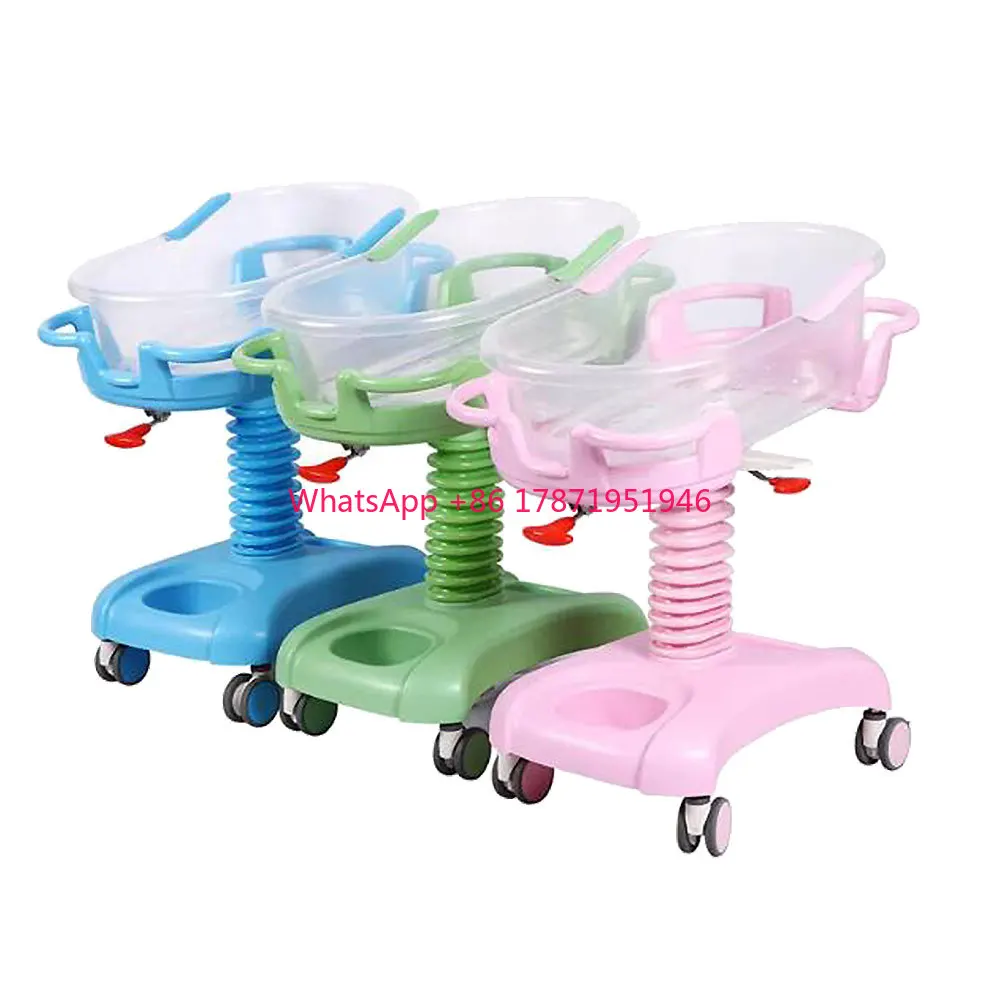 Hydraulic Multifunction Adjustable Newborn Medical Bed children ABS Plastic Baby Hospital Bed