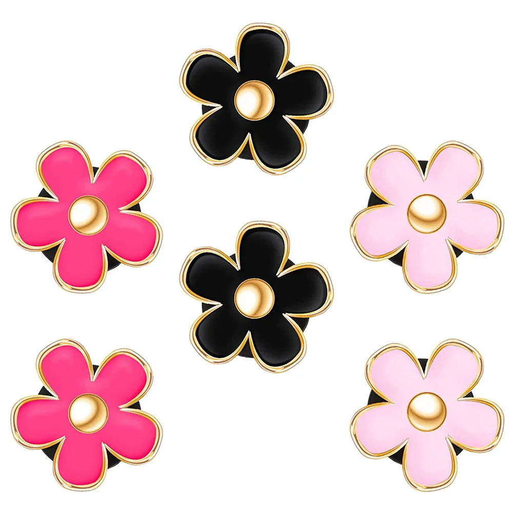 

6pcs Alloy Flower Car Decor Air Freshener Clip Strong Vent Mount Durable Car Interior Accessories Decorative Design For Women