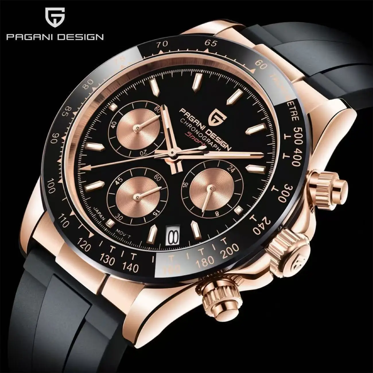 PAGANI DESIGN 2024 جديد PD-1644 نيزك الهاتفي موضة الرجال كوارتز ساعات المعصم 100 متر الياقوت الزجاج كرونوغراف relogio masculino