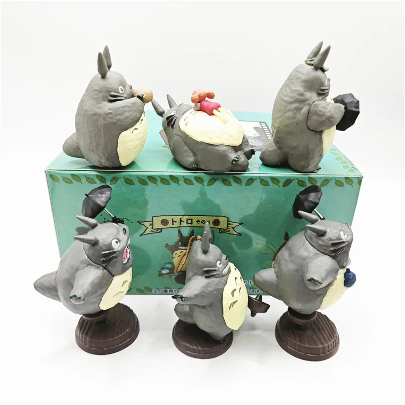My Neighbor Totoro Anime Peripheral 6pcs Totoro Surprise Blind Box Desktop Ornament Figure Birthday Gift Toy Figures Model
