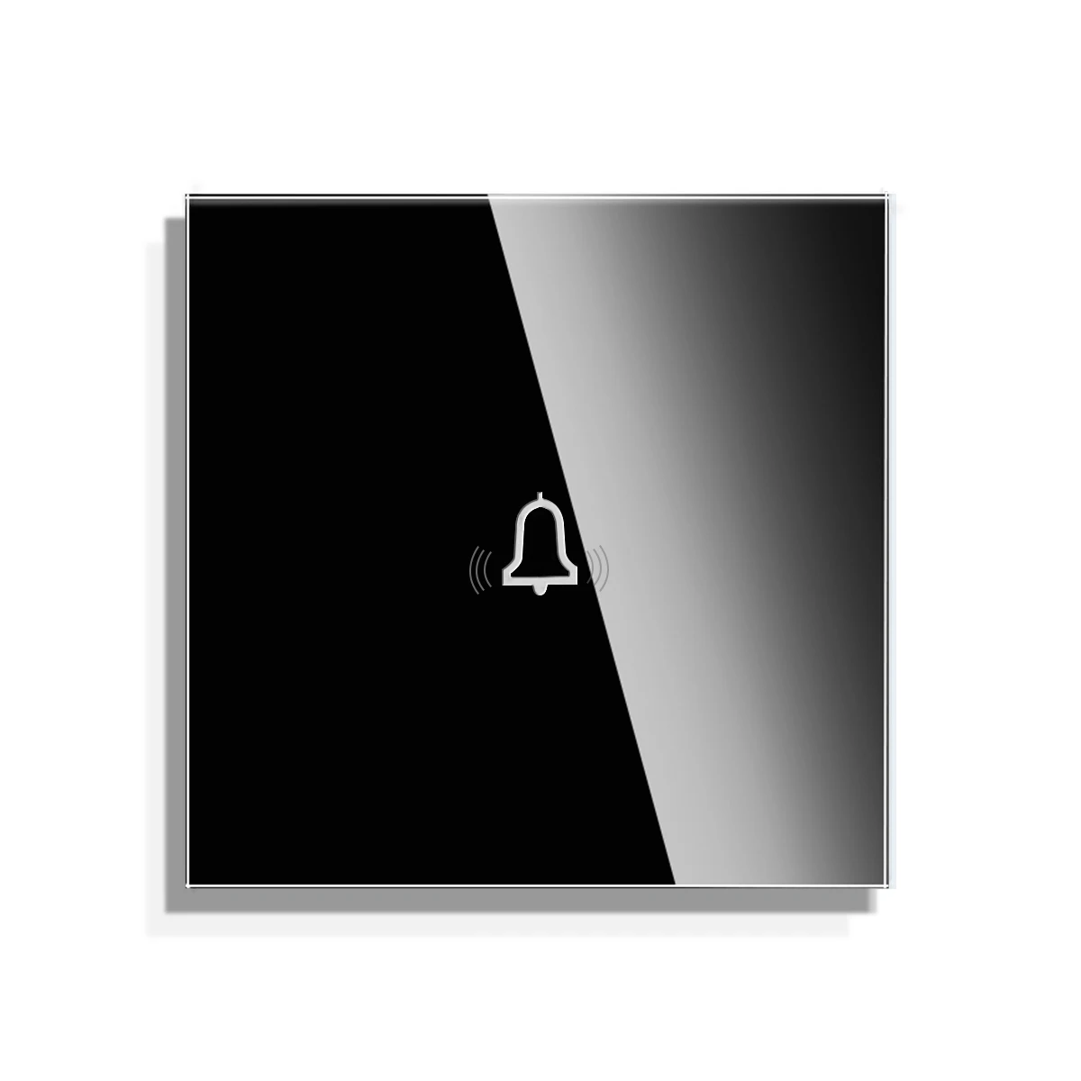 Bingoelec EU Standard Doorbell Touch Sensor Switch Crystal Glass Panel LED Backlight Door Bell Switches 86*86mm Home Improvement