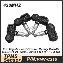 1/4 Uds PMV-C215 Sensor de presión de neumáticos TPMS 42607-48020 para Lexus ES LC LS RX Toyota Land Cruiser Camry C-HR RAV4 Yaris 433MHz