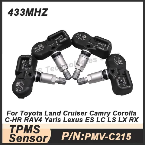 1/4 шт. PMV-C215 датчик давления в шинах TPMS 42607-48020 для Lexus ES LC LS RX Toyota Land Cruiser Camry C-HR RAV4 Yaris 433 МГц