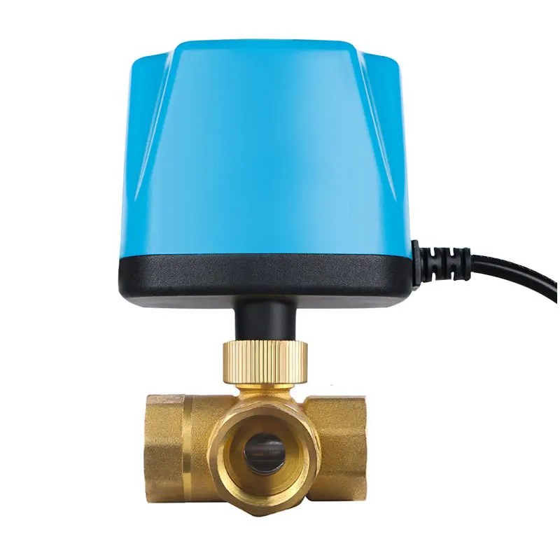 DN15 DN20 DN25 DN32 DN40 DN50 2 طرق 3 طرق DC12V-24V AC220V صمام كروي نحاسي بمحرك 3 أسلاك 2 صمام كروي كهربائي للتحكم