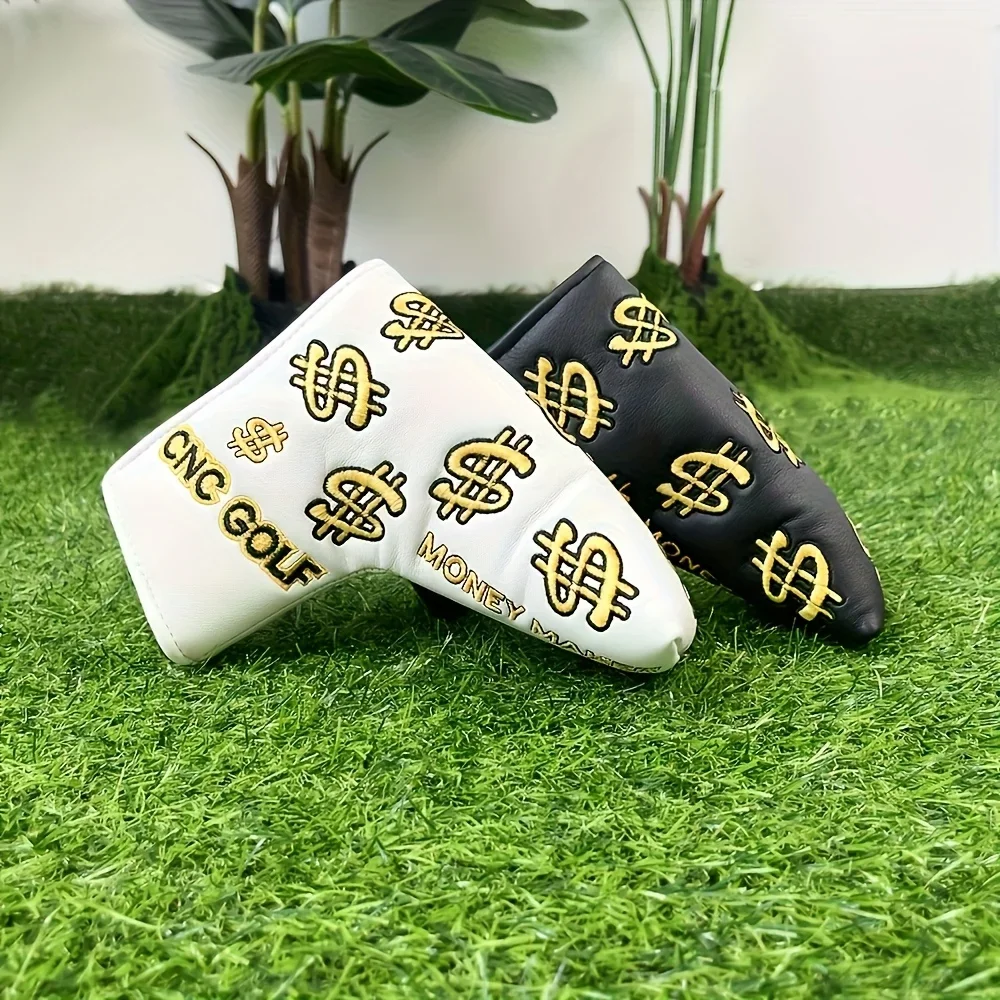 1pc Fashionable Embroidered Golf Putter Cover Golf Club Head Covers Dollar Sign