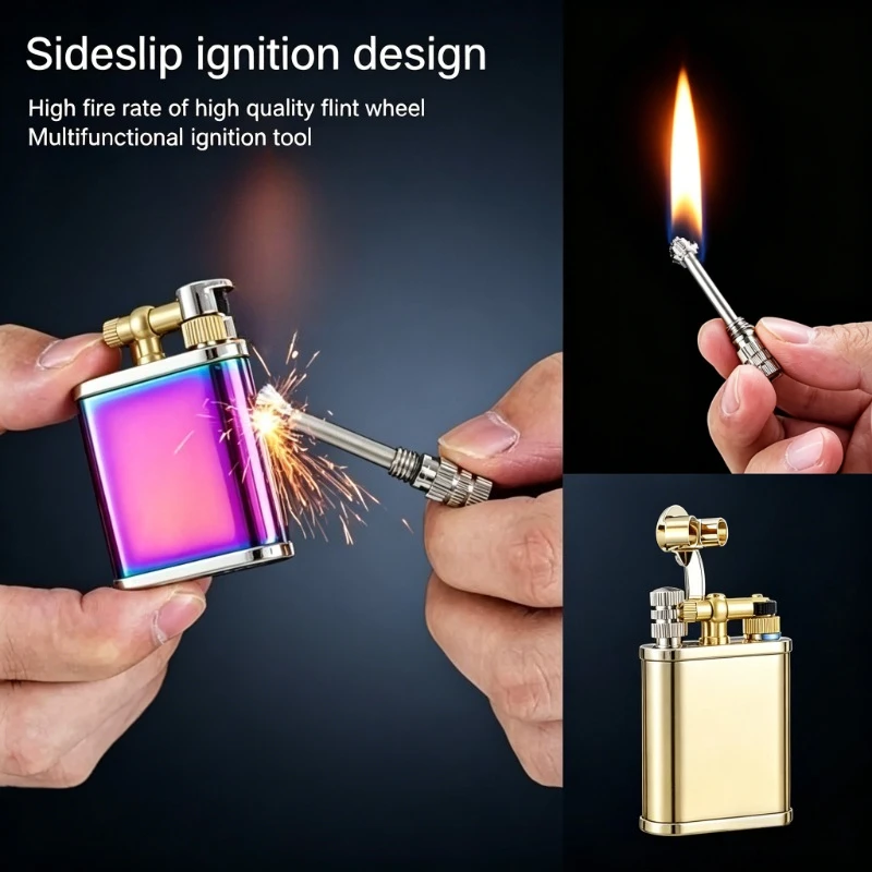 

Unique Lifting Arm Grinding Wheel Fire Lighter, Dual-Use Practical Design, Portable Emergency Ignition Tool Creative Male Gift